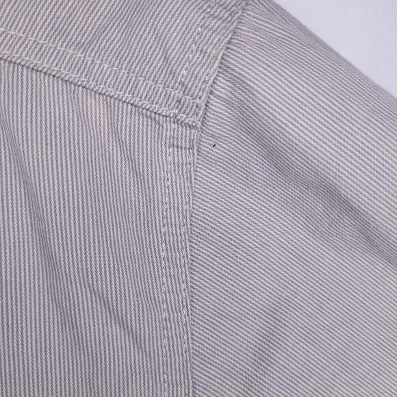 Harley Davidson Shirt Mens Large Gray Pinstripe Embroidered Y2K Button Down - Picture 7 of 12